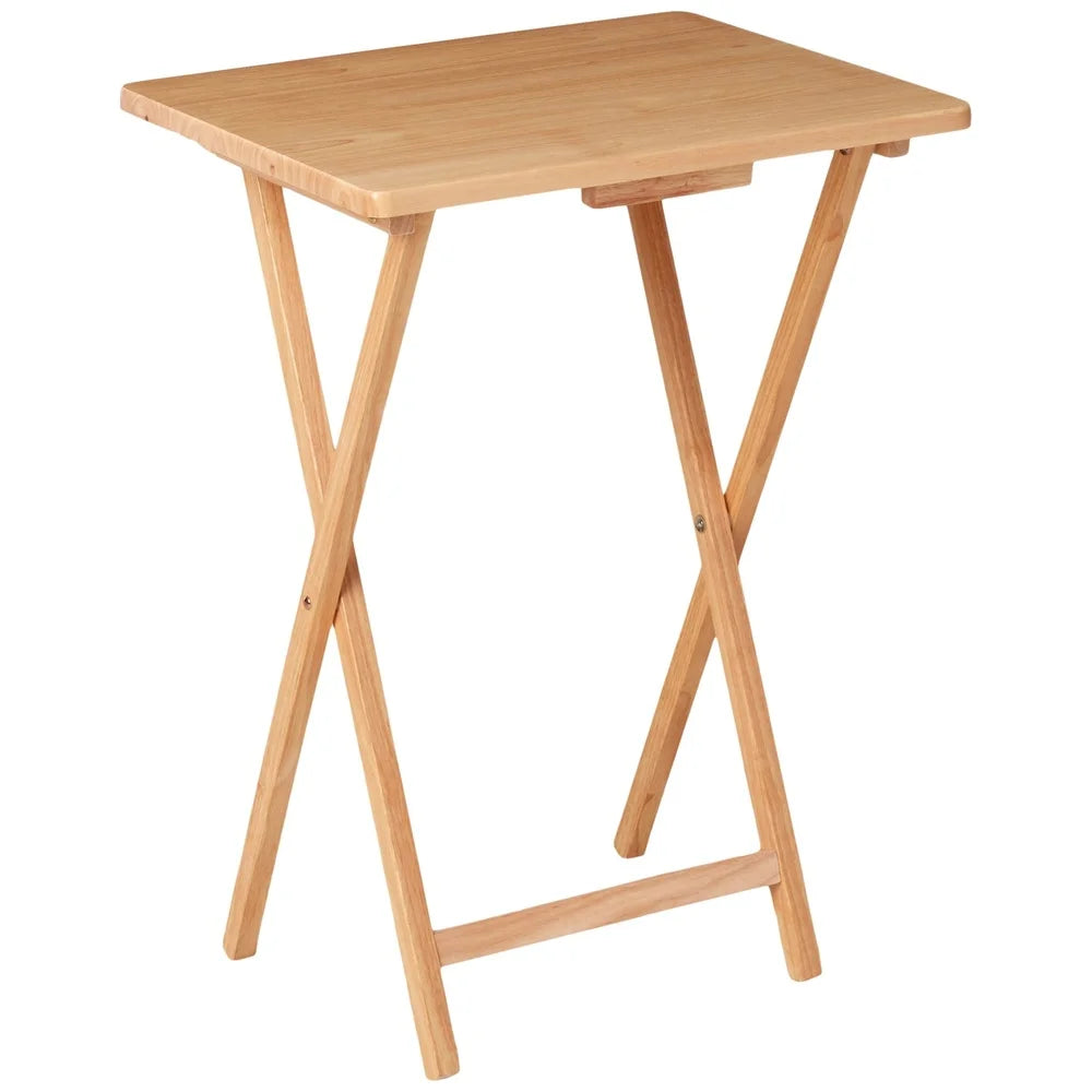 Indoor Folding TV Tray Table Solid Rubberwood