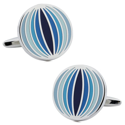 Round Colorful Enamel Cuff Links for Men
