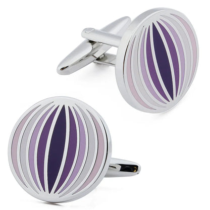 Round Colorful Enamel Cuff Links for Men