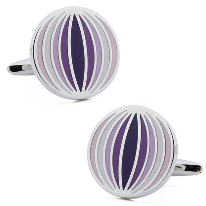 Round Colorful Enamel Cuff Links for Men