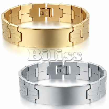 Simply Smooth Men's ID Bracelet 16mm Wide, 8.1 inch