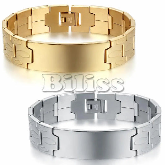 Simply Smooth Men's ID Bracelet 16mm Wide, 8.1 inch