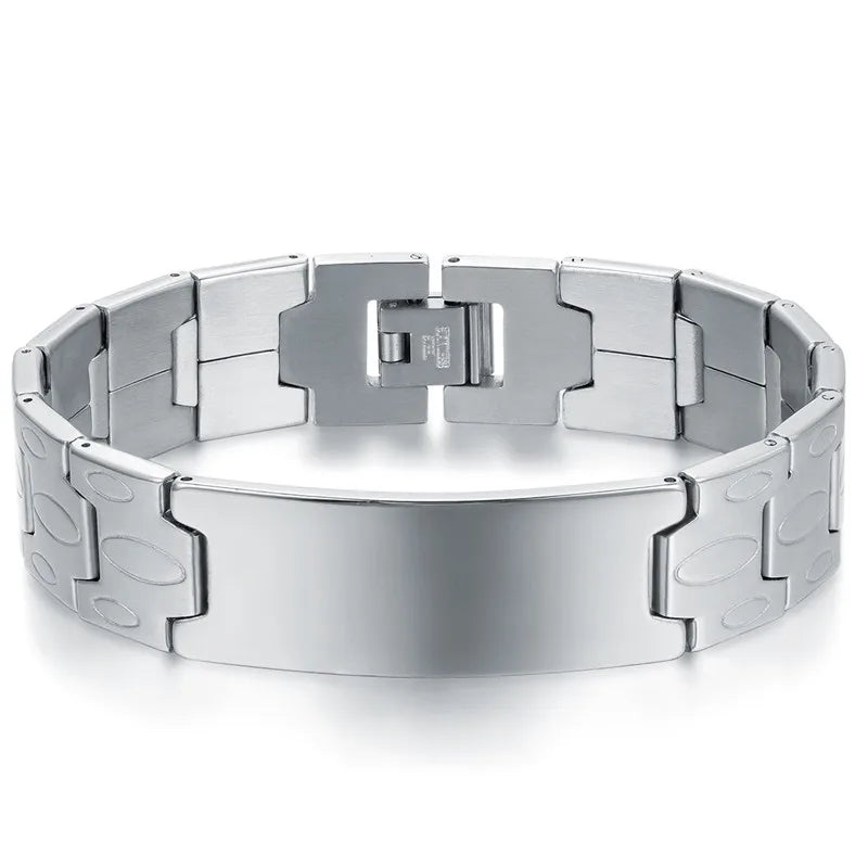 Simply Smooth Men's ID Bracelet 16mm Wide, 8.1 inch