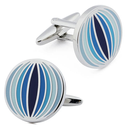 Round Colorful Enamel Cuff Links for Men