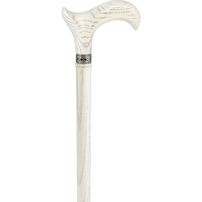 Handmade White Wooden Walking Cane