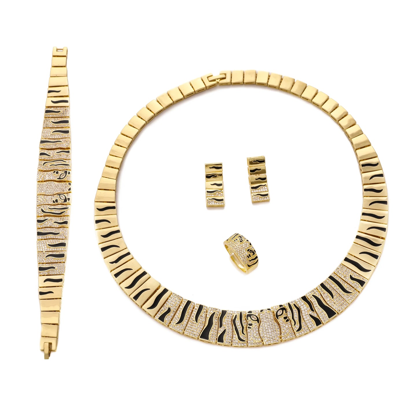 Women's Gold Electroplated 4-Piece Jewelry Set