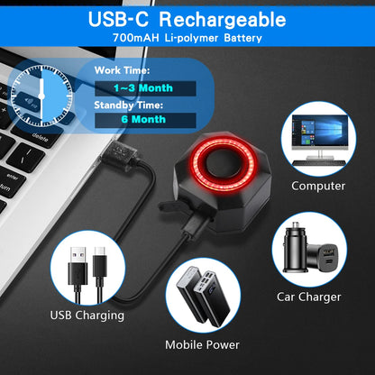 Waterproof Bike Taillight Burglar Alarm