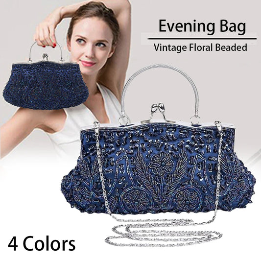 Retro Women's Beaded Evening Clutch Handbag