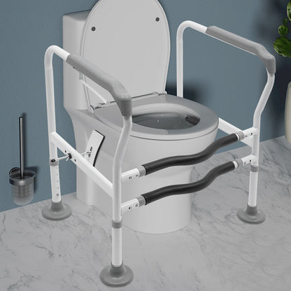 Adjustable Height Toilet Safety Rails, Bathroom Safety Frame