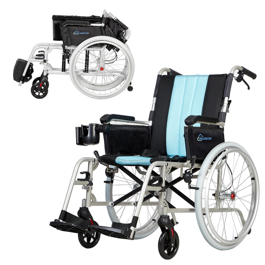 Ultra Lightweight Foldable Portable 5.8KG Magnesium Wheelchair