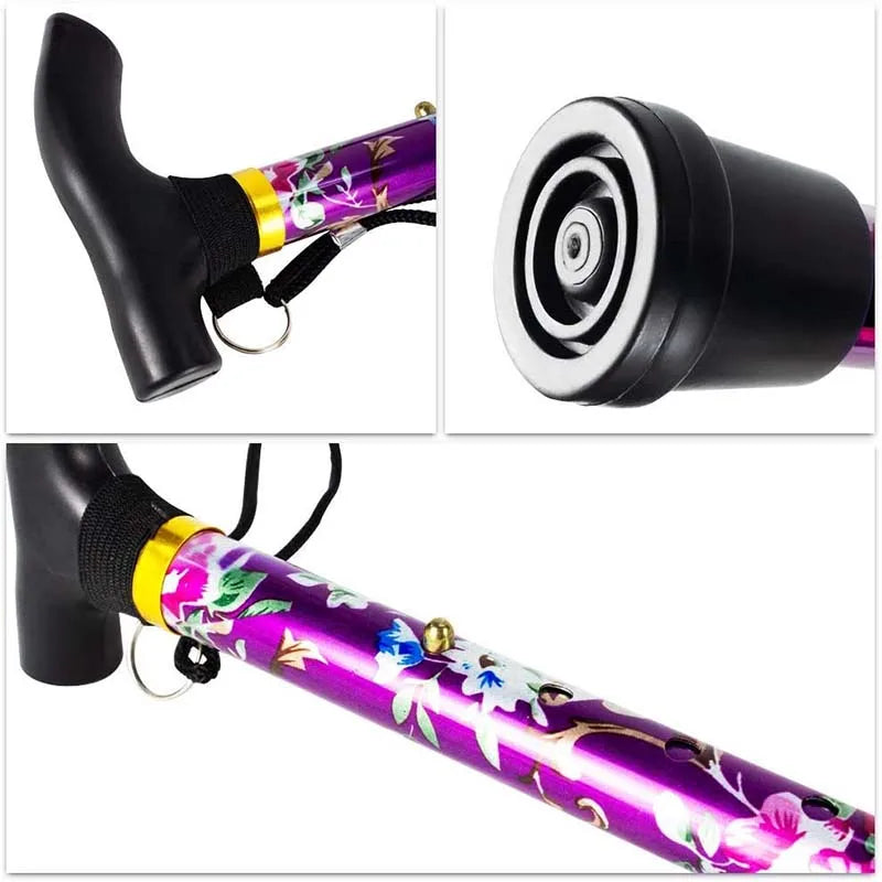 Lightweight Foldable Telescopic Walking Stick For Elderly Women and Men