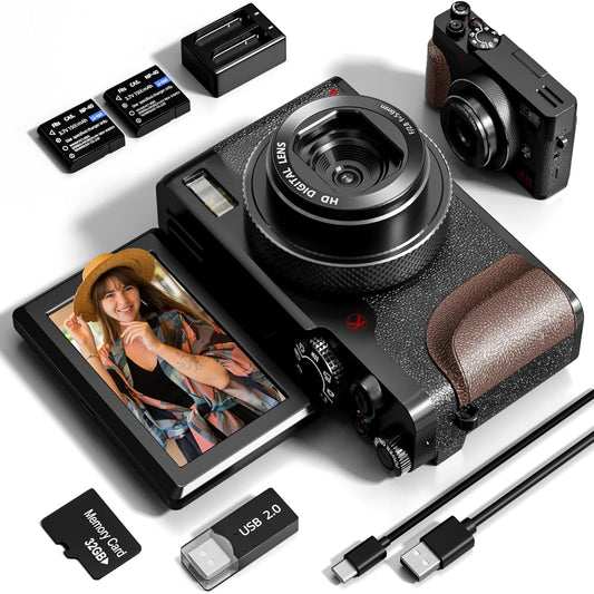 56 MP Digital Photography Camera,  4K Vlogging, 180° Flip Screen