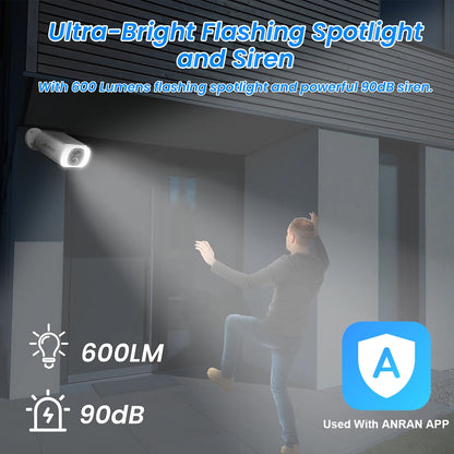 2/3/4 PCS Outdoor Wireless WIFI Security Camera 2.4G 3MP Battery Solar, 
Local Alarm