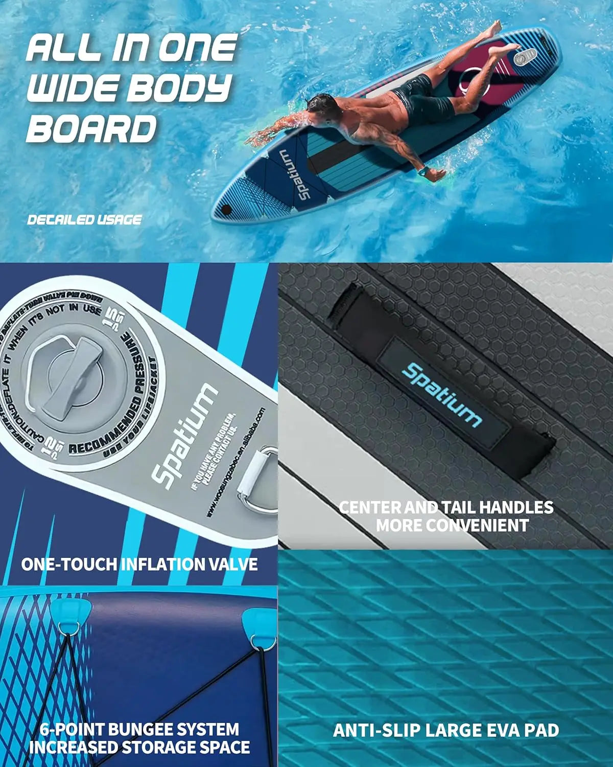 Inflatable Stand Up Paddle Board with a Supplemental Board for Adults