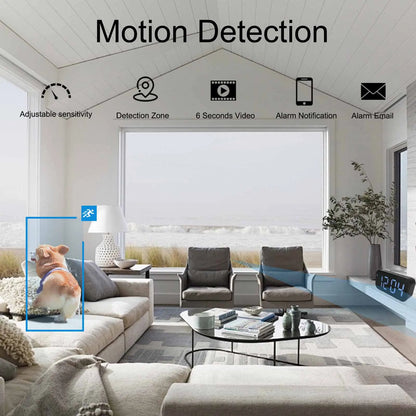Clock Camera with 1080P HD, Motion Detection, Remote Viewing, Recording