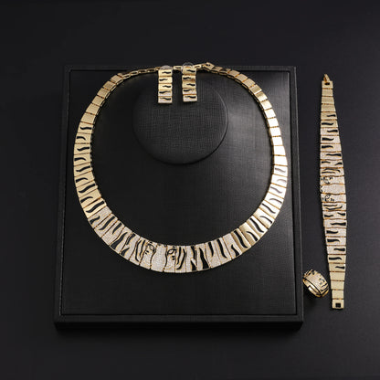 Women's Gold Electroplated 4-Piece Jewelry Set