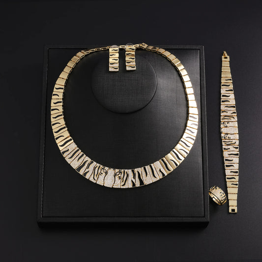 Women's Gold Electroplated 4-Piece Jewelry Set