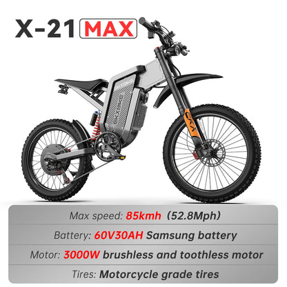 Adult Off-Road X21 Max EMotorcycle 3000W 60V30AH