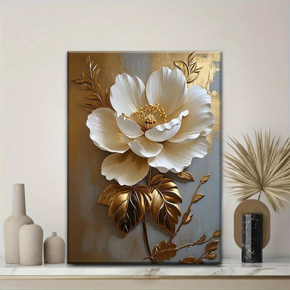 1PC Elegant White Floral Canvas Art Wall Decoration