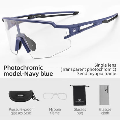 Cycling Glasses, UV400 Photochromic Polarized Lens