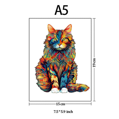 Cat Pattern Wooden Jigsaw Puzzle