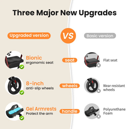 Foldable, Stand Up Rollator Walker with Padded Seat and Backrest