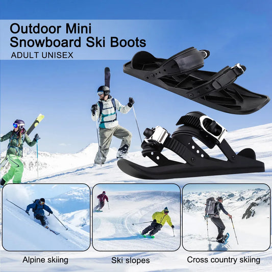 Portable Adjustable Mini Short Ski Skates, Skiboard