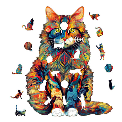 Cat Pattern Wooden Jigsaw Puzzle