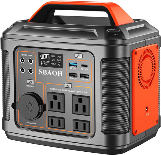 Portable Power Station, 300W 296Wh Solar Generator 110V