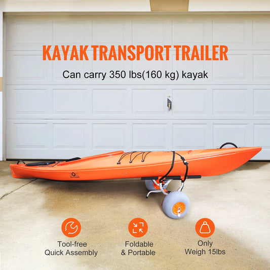 Foldable Kayak/Canoe Trailer with 12'' Tires