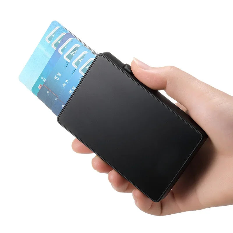 Small Pop-Up Aluminum Unisex Card Holder RFID Protected Wallet