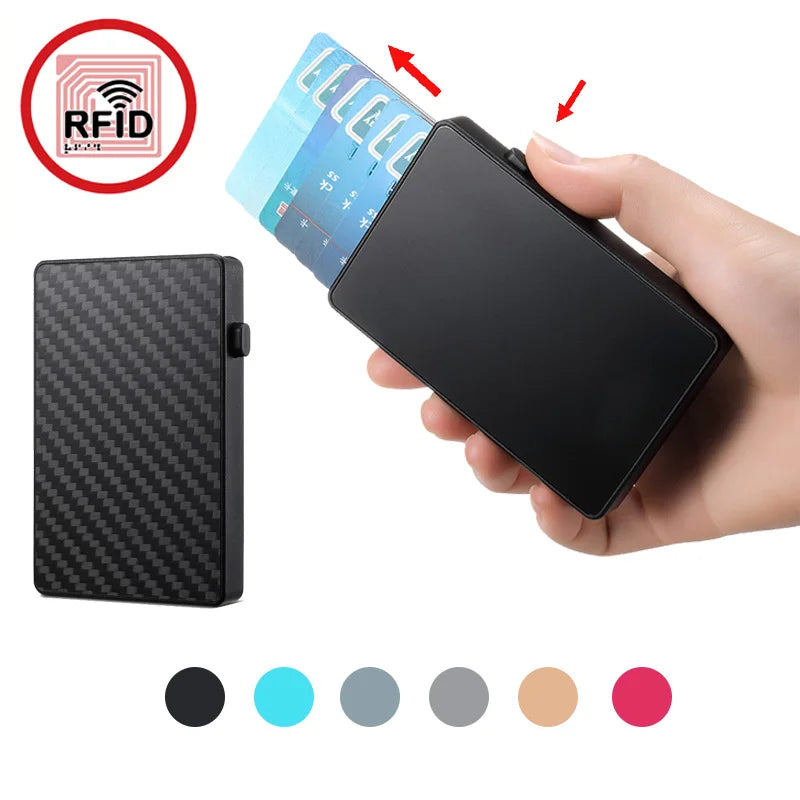 Small Pop-Up Aluminum Unisex Card Holder RFID Protected Wallet