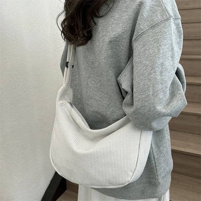 Large Capacity Corduroy Crossbody Bags for Women