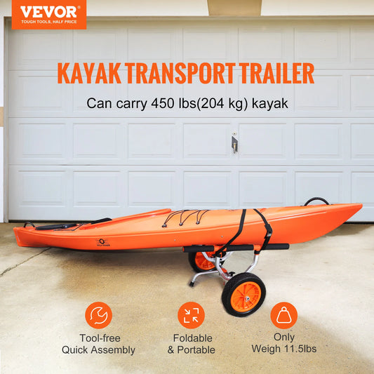 450lb Capacity Detachable Canoe/Kayak Cart with 12'' Tires