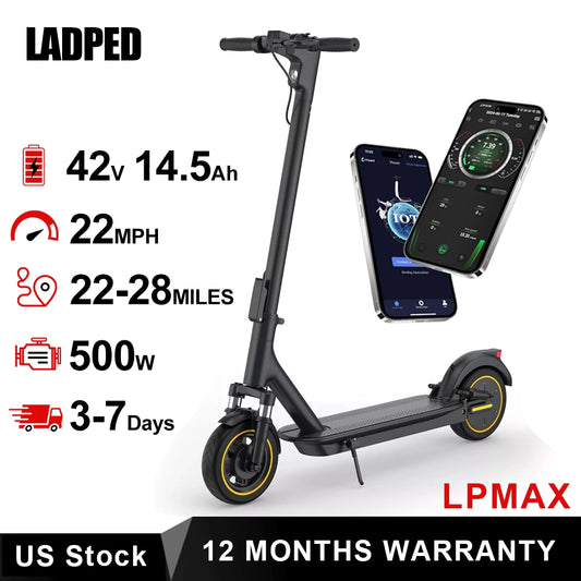 Folding Electric Scooter 22 MPH 500W 14.5AH 28 Miles