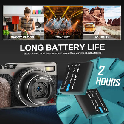 56 MP Digital Photography Camera,  4K Vlogging, 180° Flip Screen