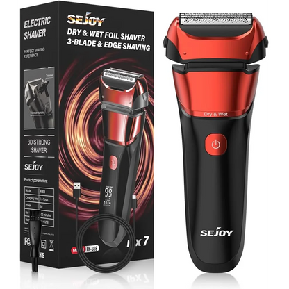 Electric Razor for Men, Foil Shaver with 3-Blade Edge