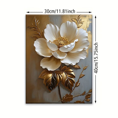 1PC Elegant White Floral Canvas Art Wall Decoration
