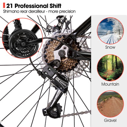 Mountain Bike, 21 Speed 26 Inch Wheels, Multi-Spokes