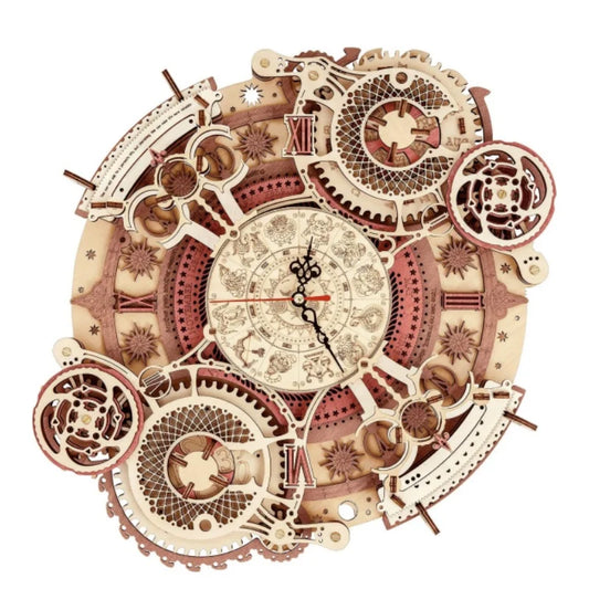 3D Wooden Puzzle Wall Clock Set Mechanical Building Kit