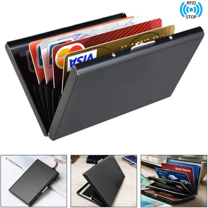 Slim Aluminum Mini Wallet, RFID Credit Card Holder