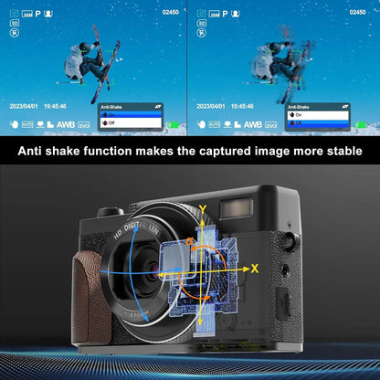 56 MP Digital Photography Camera,  4K Vlogging, 180° Flip Screen