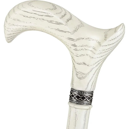 Handmade White Wooden Walking Cane