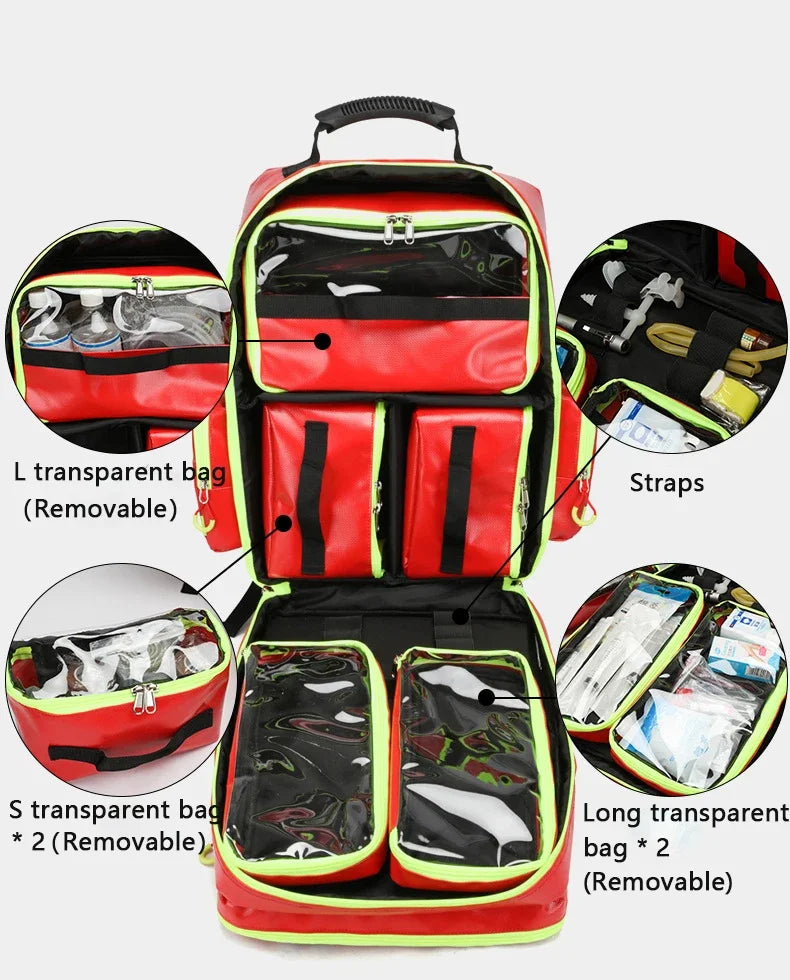 Large Capacity Outdoor Emergency Rescue First Aid Kit Backpack