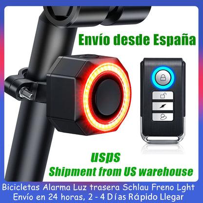 Waterproof Bike Taillight Burglar Alarm