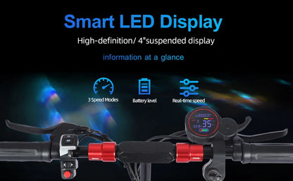 1200W Foldable Adult Electric Scooter with Seat,