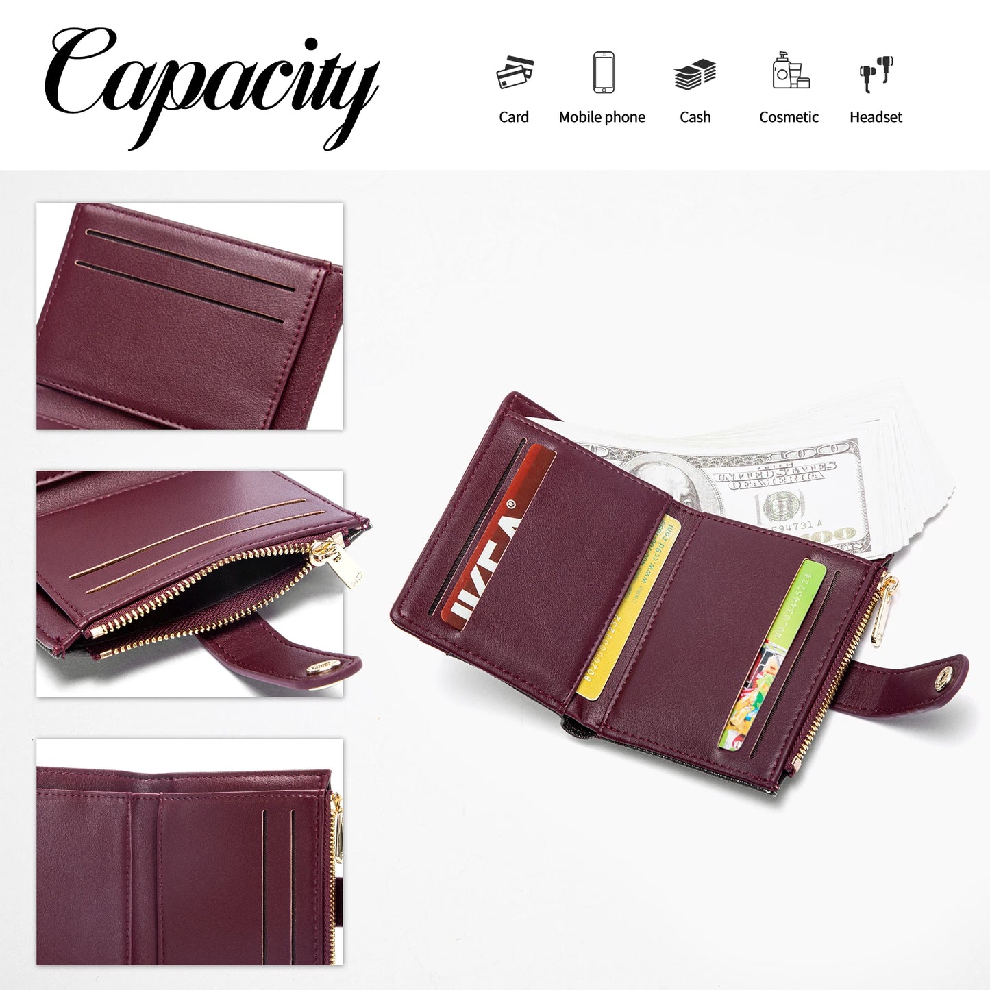 Classic Retro Men's and Women's Universal Wallet Letter Printed Portable Wallet