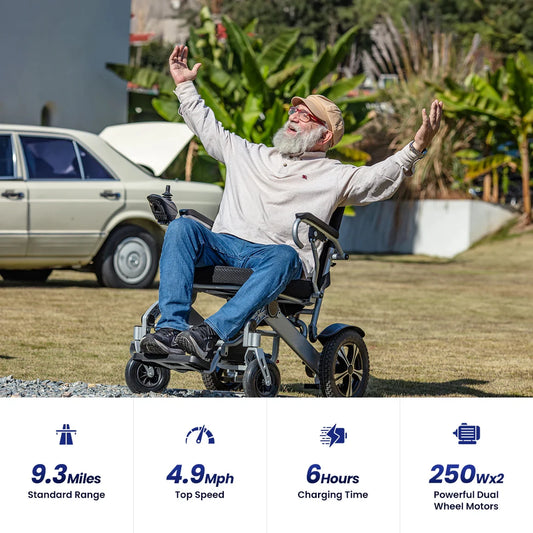 Lightweight, Foldable, Portable, Electric Wheelchair for Adults