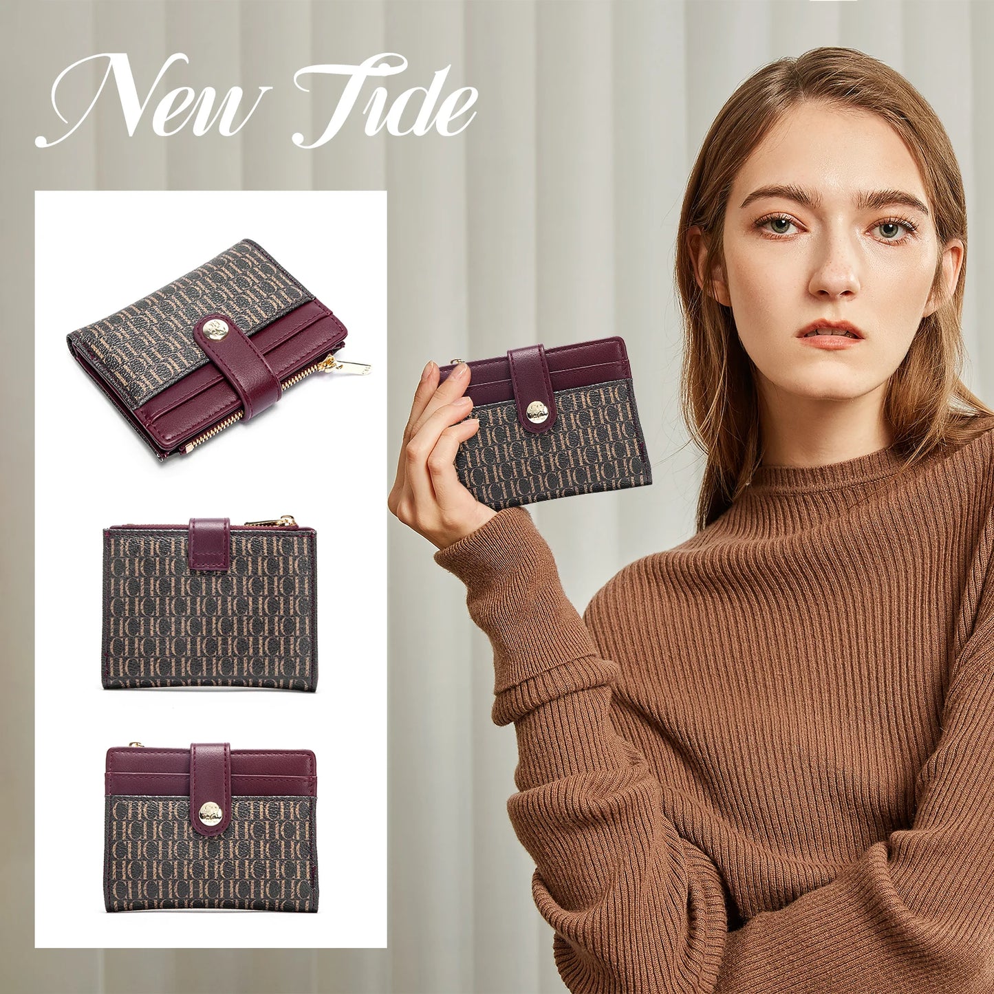 Classic Retro Men's and Women's Universal Wallet Letter Printed Portable Wallet