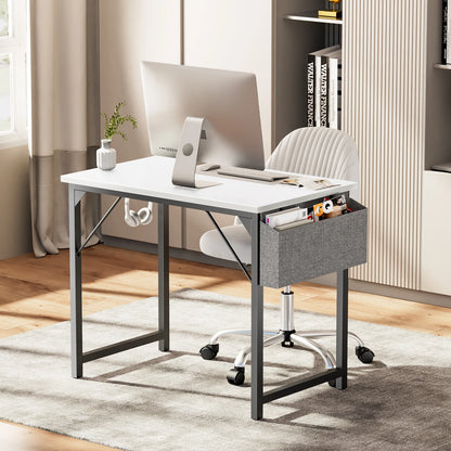 Computer Desk with Side Bag, Headphone Hook